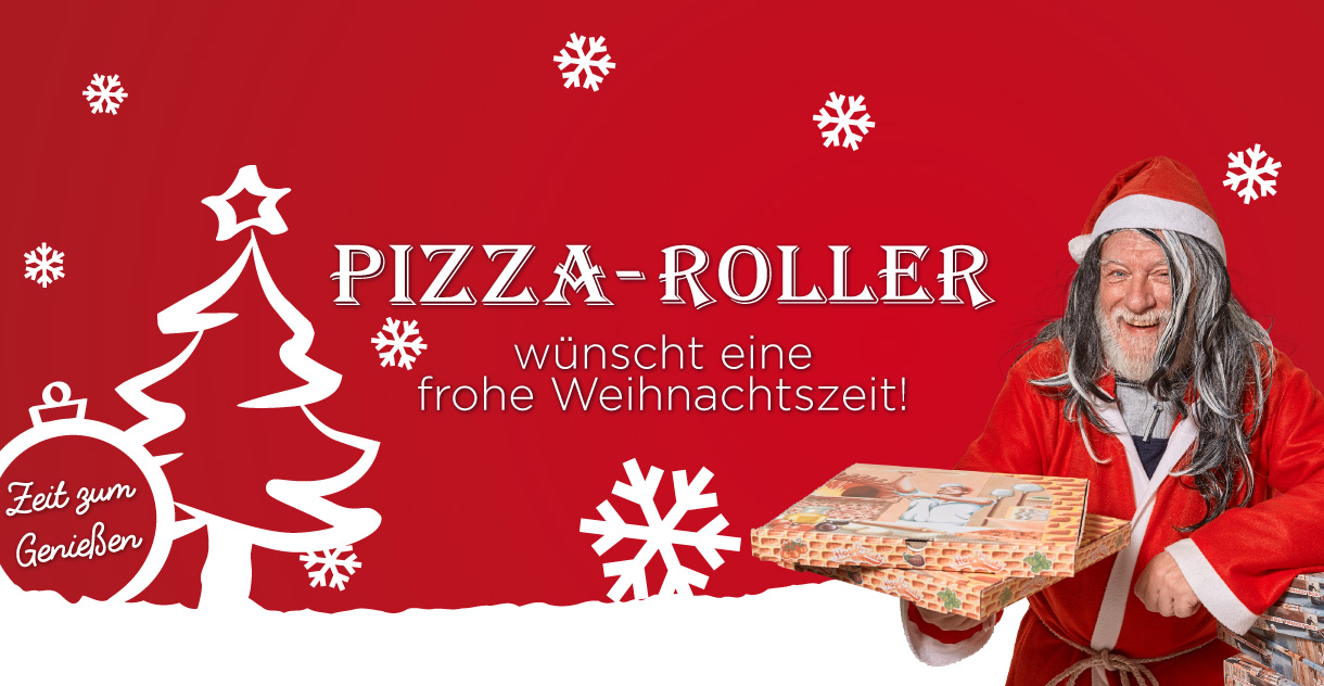 Pizza-Roller wünscht eine frohe Weihnachtszeit
